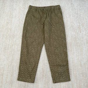 Garnet Hill Olive Green Cropped Drawstring Pants